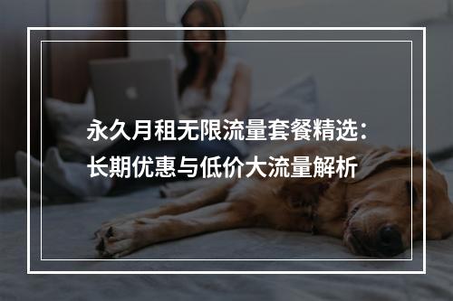 永久月租无限流量套餐精选：长期优惠与低价大流量解析