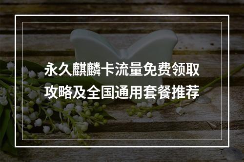 永久麒麟卡流量免费领取攻略及全国通用套餐推荐