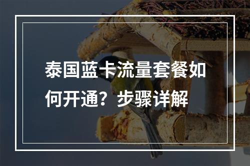 泰国蓝卡流量套餐如何开通？步骤详解