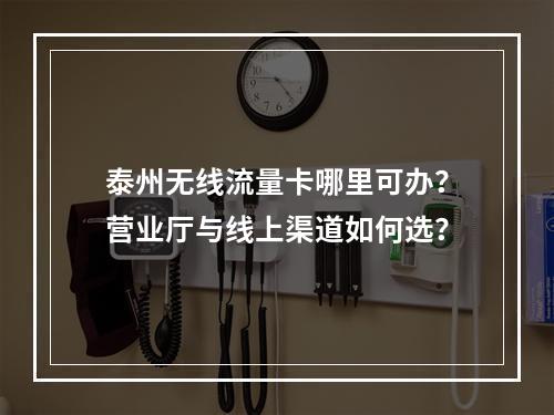 泰州无线流量卡哪里可办？营业厅与线上渠道如何选？