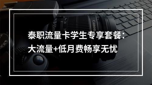 泰职流量卡学生专享套餐：大流量+低月费畅享无忧