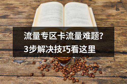流量专区卡流量难题？3步解决技巧看这里