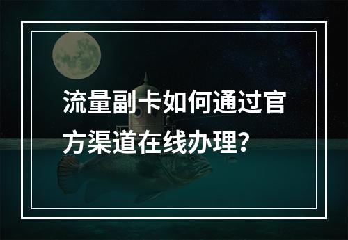 流量副卡如何通过官方渠道在线办理？