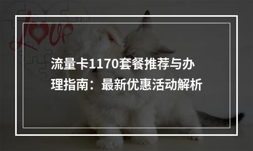 流量卡1170套餐推荐与办理指南：最新优惠活动解析