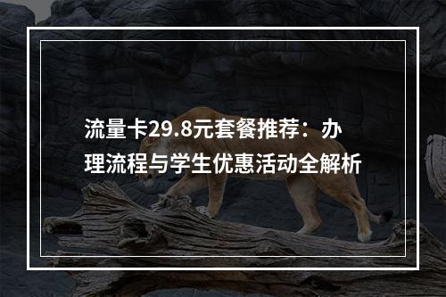 流量卡29.8元套餐推荐：办理流程与学生优惠活动全解析