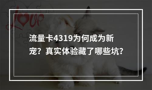流量卡4319为何成为新宠？真实体验藏了哪些坑？