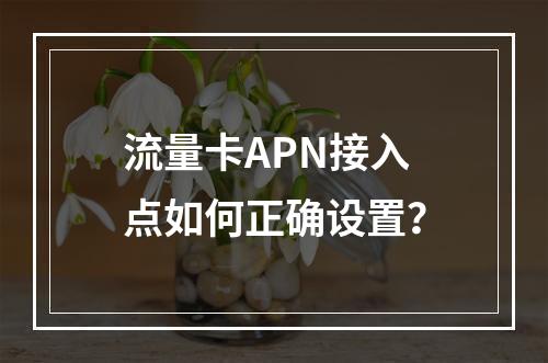 流量卡APN接入点如何正确设置？