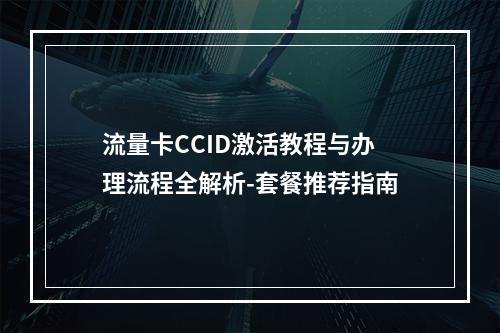 流量卡CCID激活教程与办理流程全解析-套餐推荐指南