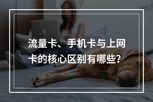 流量卡、手机卡与上网卡的核心区别有哪些？