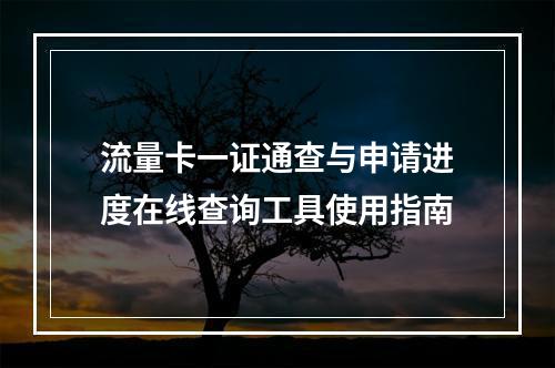 流量卡一证通查与申请进度在线查询工具使用指南