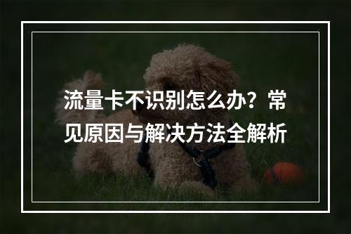 流量卡不识别怎么办？常见原因与解决方法全解析