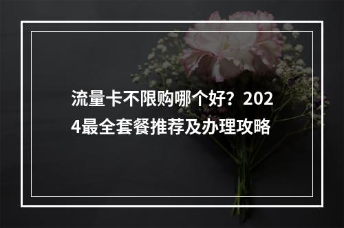 流量卡不限购哪个好？2024最全套餐推荐及办理攻略