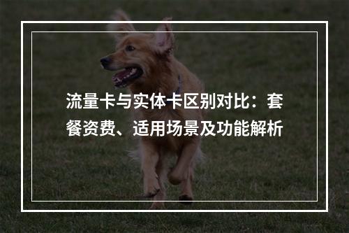 流量卡与实体卡区别对比：套餐资费、适用场景及功能解析