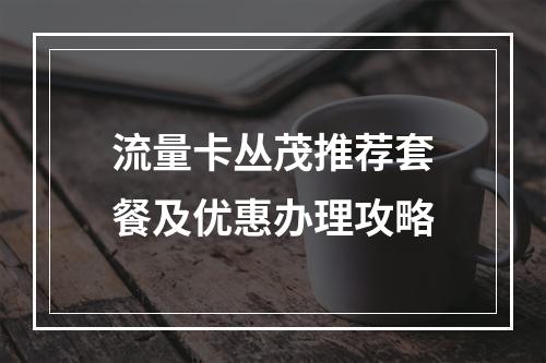 流量卡丛茂推荐套餐及优惠办理攻略