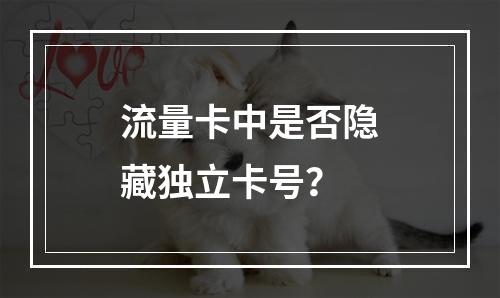 流量卡中是否隐藏独立卡号？
