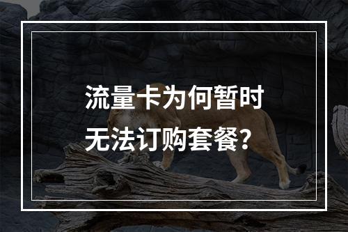 流量卡为何暂时无法订购套餐？