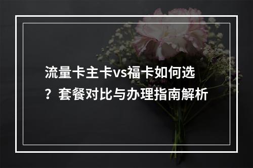 流量卡主卡vs福卡如何选？套餐对比与办理指南解析