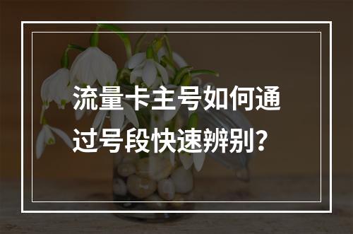 流量卡主号如何通过号段快速辨别？