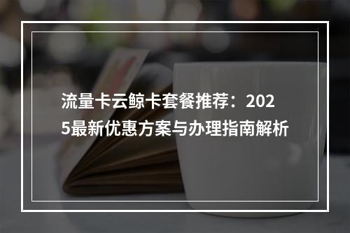 流量卡云鲸卡套餐推荐：2025最新优惠方案与办理指南解析