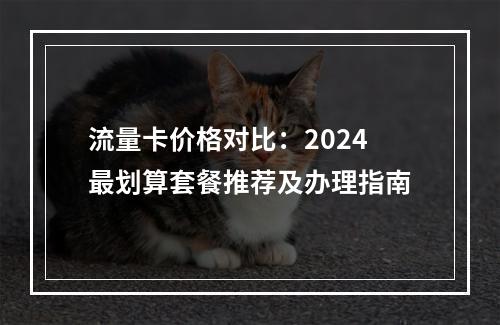 流量卡价格对比：2024最划算套餐推荐及办理指南
