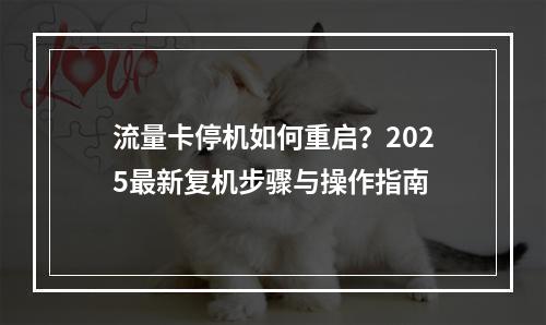 流量卡停机如何重启？2025最新复机步骤与操作指南