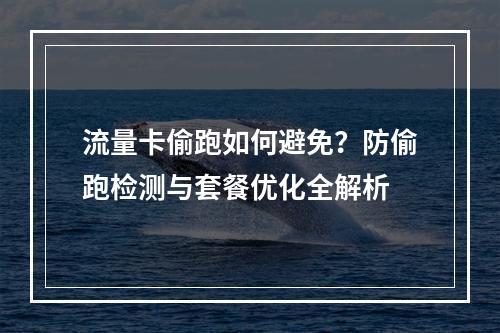 流量卡偷跑如何避免？防偷跑检测与套餐优化全解析