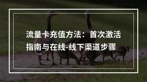 流量卡充值方法：首次激活指南与在线-线下渠道步骤