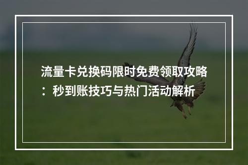 流量卡兑换码限时免费领取攻略：秒到账技巧与热门活动解析