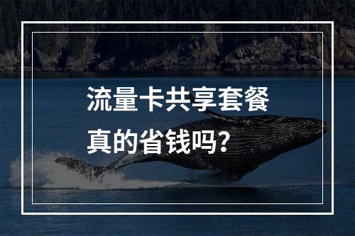 流量卡共享套餐真的省钱吗？