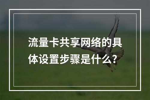 流量卡共享网络的具体设置步骤是什么？
