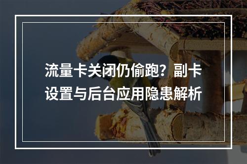 流量卡关闭仍偷跑？副卡设置与后台应用隐患解析
