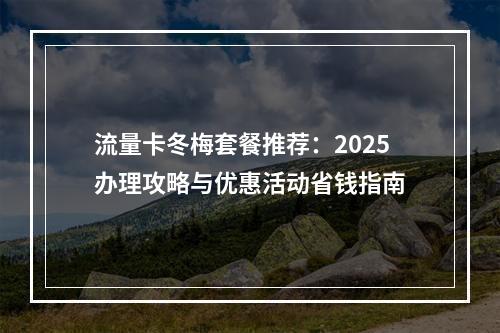 流量卡冬梅套餐推荐：2025办理攻略与优惠活动省钱指南