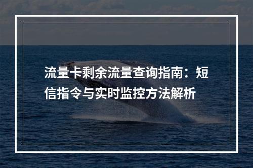 流量卡剩余流量查询指南：短信指令与实时监控方法解析