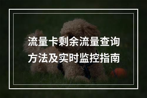 流量卡剩余流量查询方法及实时监控指南