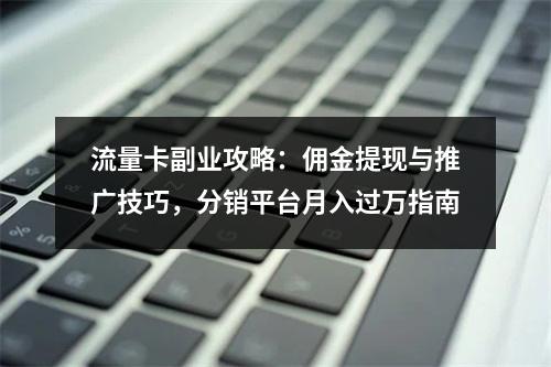 流量卡副业攻略：佣金提现与推广技巧，分销平台月入过万指南