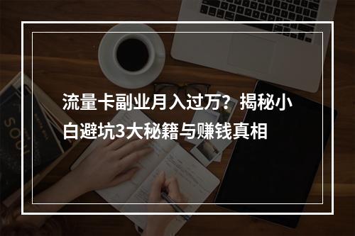 流量卡副业月入过万？揭秘小白避坑3大秘籍与赚钱真相