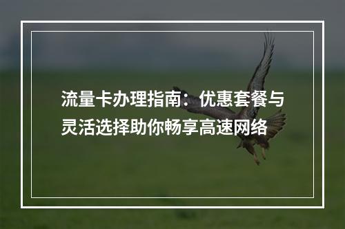 流量卡办理指南：优惠套餐与灵活选择助你畅享高速网络