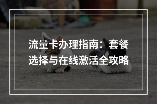 流量卡办理指南：套餐选择与在线激活全攻略