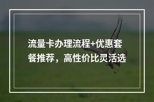 流量卡办理流程+优惠套餐推荐，高性价比灵活选