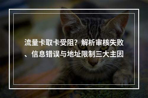 流量卡取卡受阻？解析审核失败、信息错误与地址限制三大主因