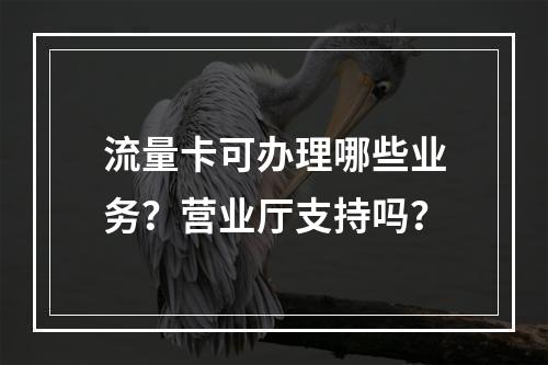 流量卡可办理哪些业务？营业厅支持吗？
