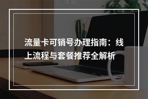 流量卡可销号办理指南：线上流程与套餐推荐全解析