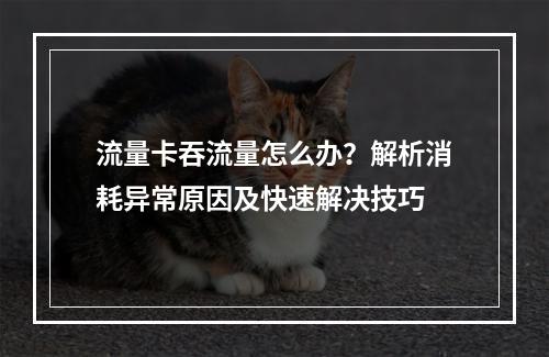 流量卡吞流量怎么办？解析消耗异常原因及快速解决技巧