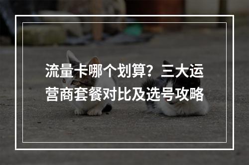 流量卡哪个划算？三大运营商套餐对比及选号攻略