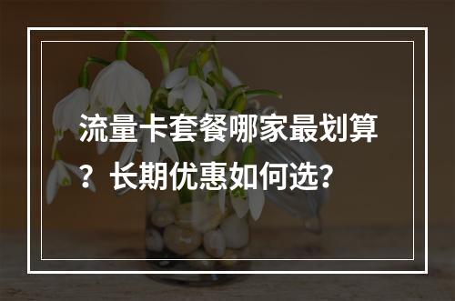 流量卡套餐哪家最划算？长期优惠如何选？
