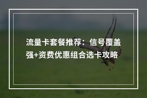 流量卡套餐推荐：信号覆盖强+资费优惠组合选卡攻略