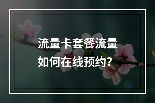 流量卡套餐流量如何在线预约？