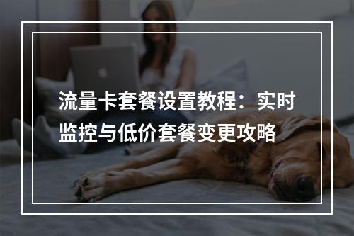 流量卡套餐设置教程：实时监控与低价套餐变更攻略