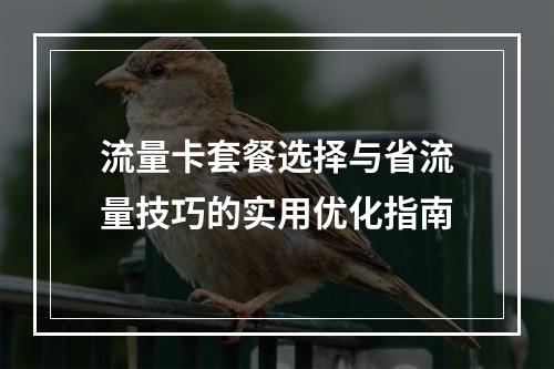 流量卡套餐选择与省流量技巧的实用优化指南