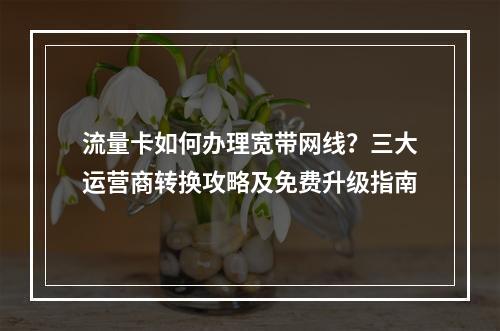 流量卡如何办理宽带网线？三大运营商转换攻略及免费升级指南